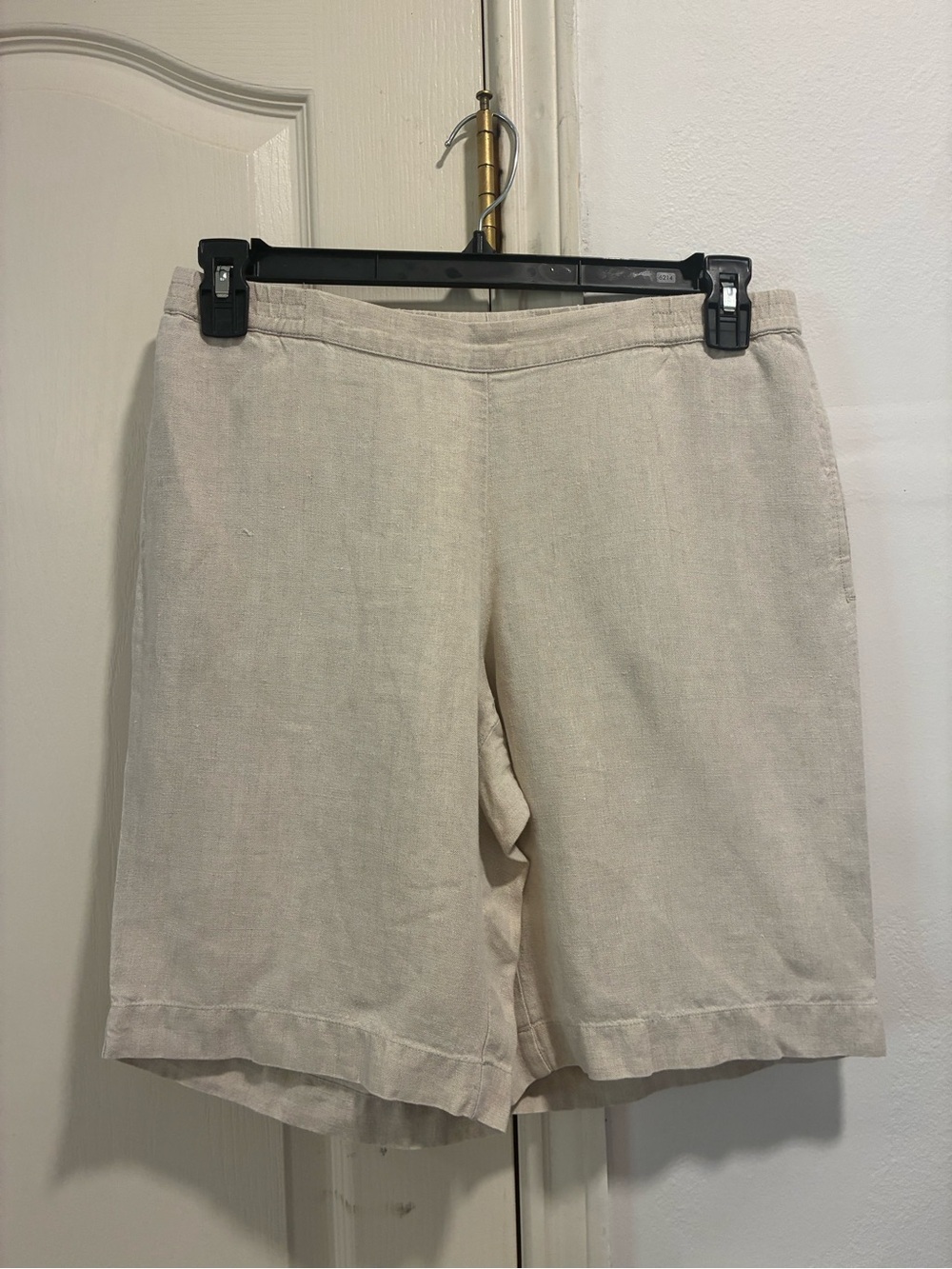 J. Jill Love Linen 100% Linen Beige Oatmeal Loose Shorts Small Missy